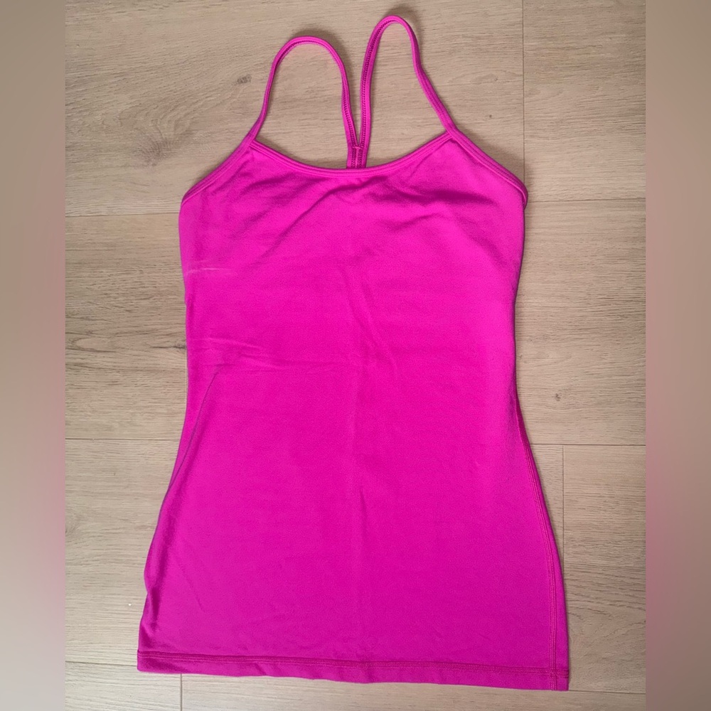 Pink Lululemon Power Y tank top